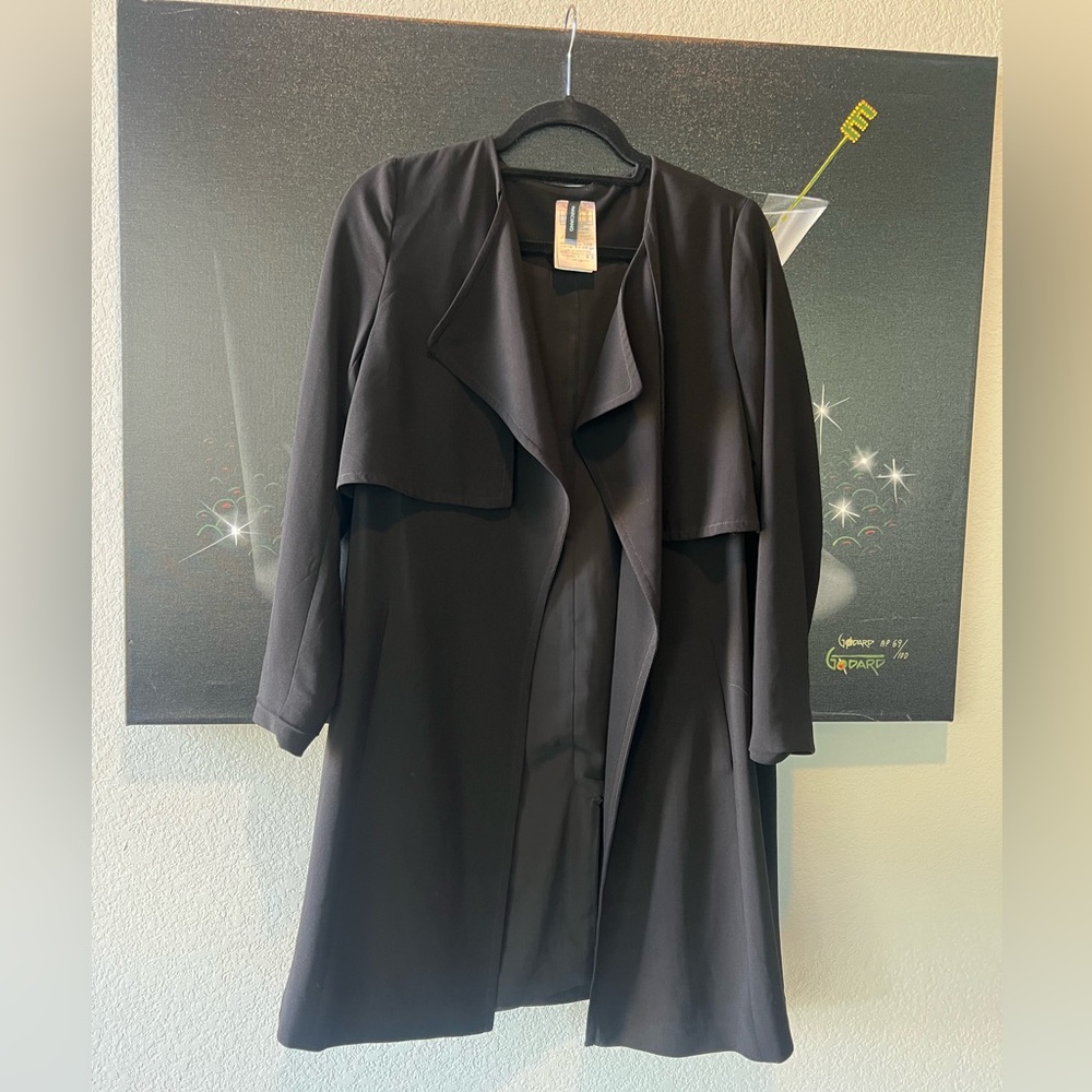 Guess Marciano black draping jacket coat s trench